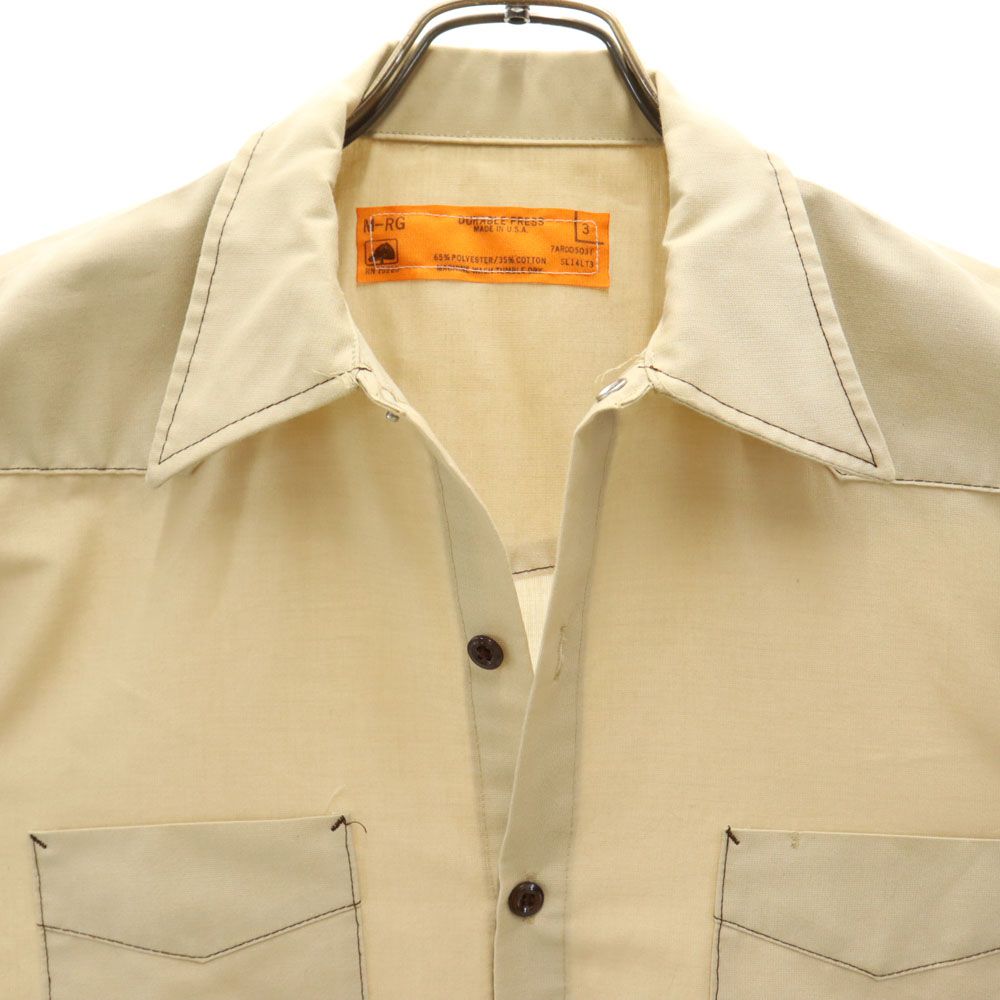 M-RG DURABLE PRESS 80s 90s USA製 オールド 長袖 シャツ 3 ベージュ メンズ