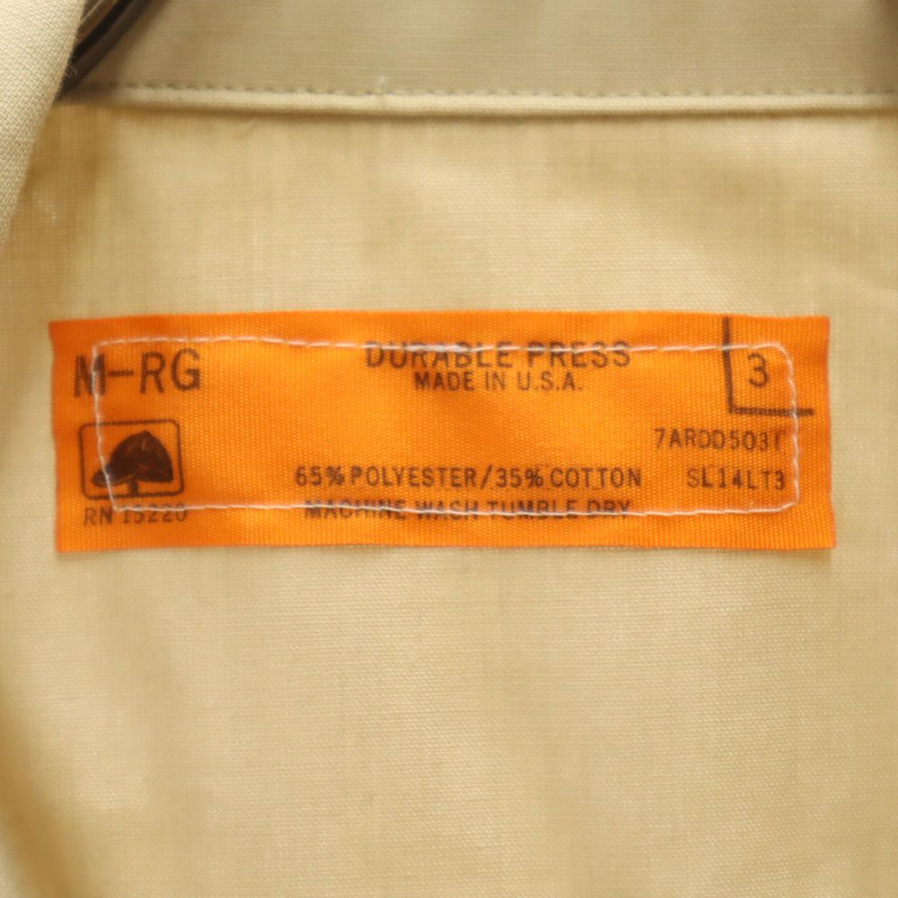 M-RG DURABLE PRESS 80s 90s USA製 オールド 長袖 シャツ 3 ベージュ メンズ