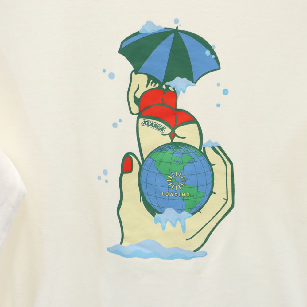 XLARGE エクストララージ プリント 長袖 Tシャツ M ホワイト ロンT メンズ