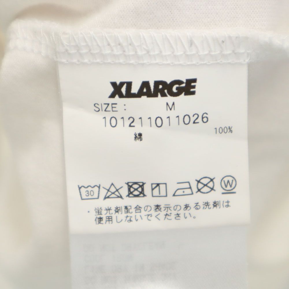 XLARGE エクストララージ プリント 長袖 Tシャツ M ホワイト ロンT メンズ
