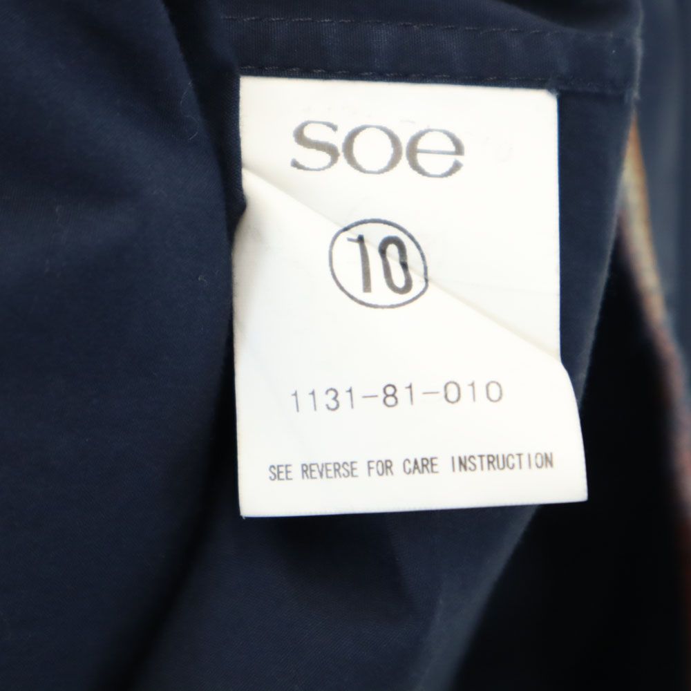 soe ソーイ 長袖 シャツ ネイビー メンズ