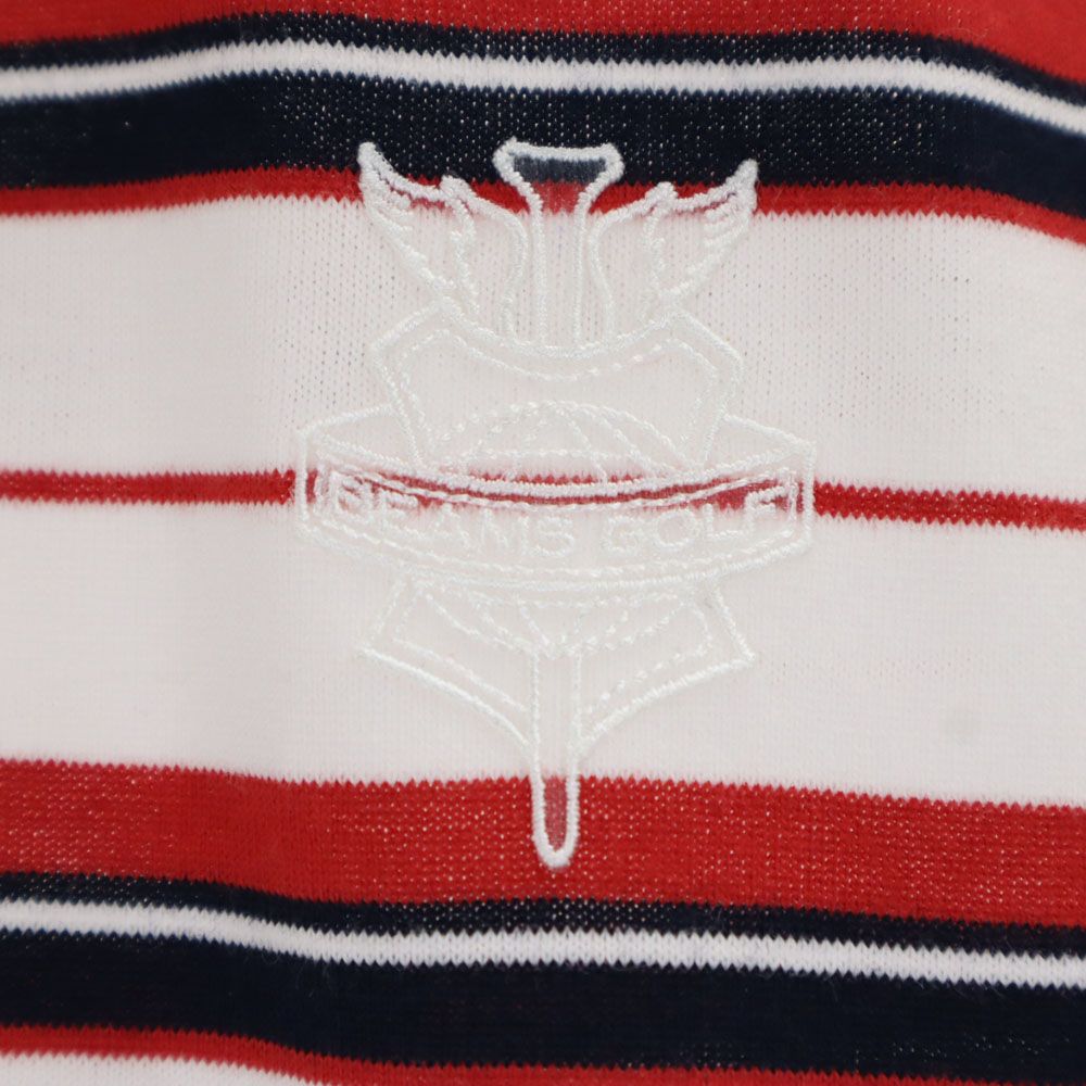 BEAMS ビームス 日本製 ボーダー柄 ゴルフ 半袖 ポロシャツ S ホワイト GOLF メンズ