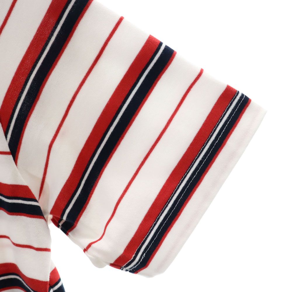 BEAMS ビームス 日本製 ボーダー柄 ゴルフ 半袖 ポロシャツ S ホワイト GOLF メンズ