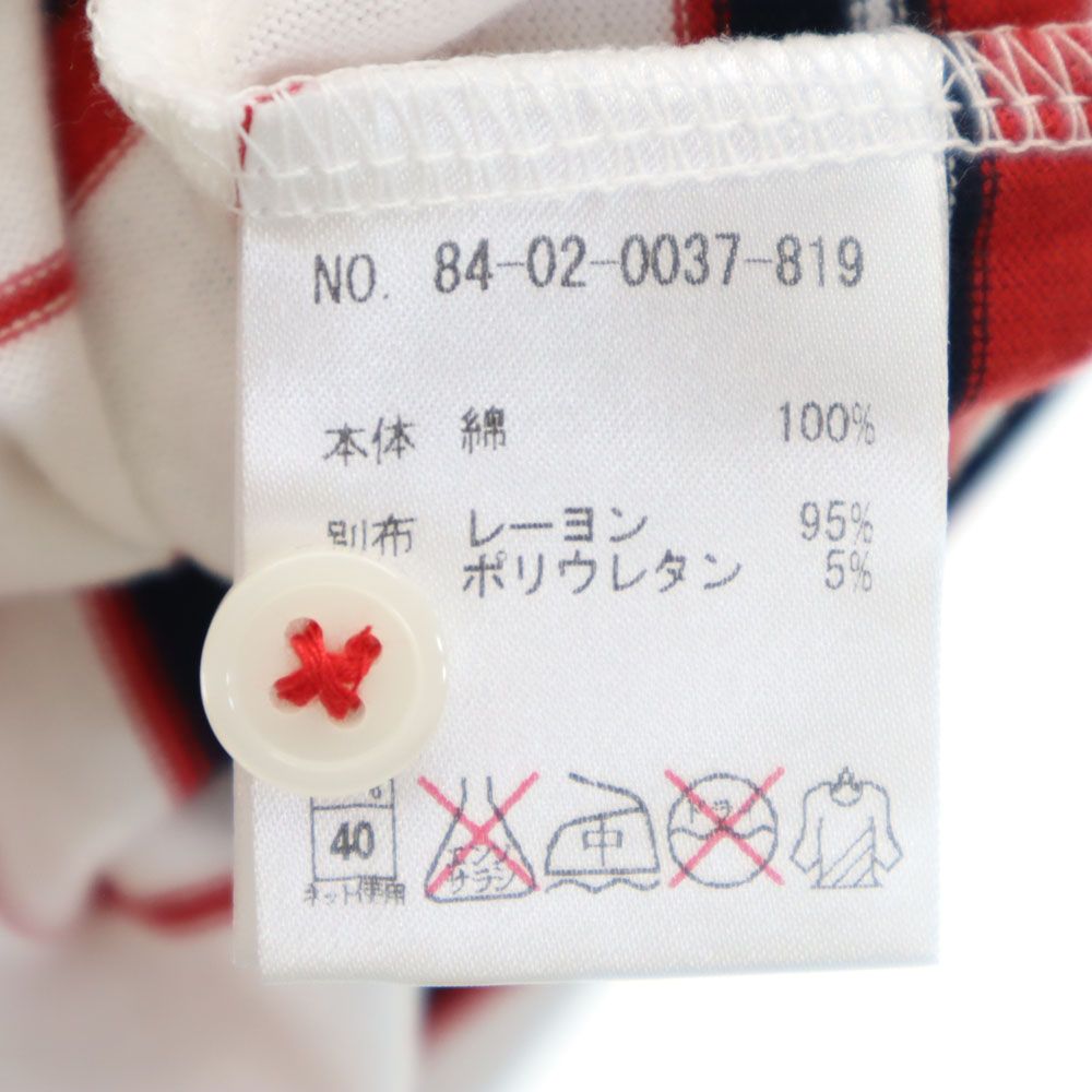 BEAMS ビームス 日本製 ボーダー柄 ゴルフ 半袖 ポロシャツ S ホワイト GOLF メンズ