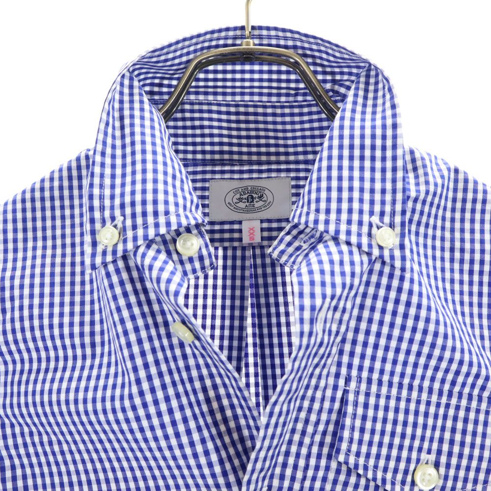 A BATHING APE アベイシングエイプ 日本製 チェック柄 長袖 ボタンダウンシャツ XXS ブルー系 メンズ