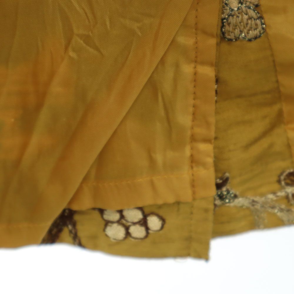 MAX MARA マックスマーラ イタリア製 シルクブレンド 総柄 半袖 オールド ヴィンテージ スカートスーツ 上下 セットアップ 42 ゴールド バックジップ レディース