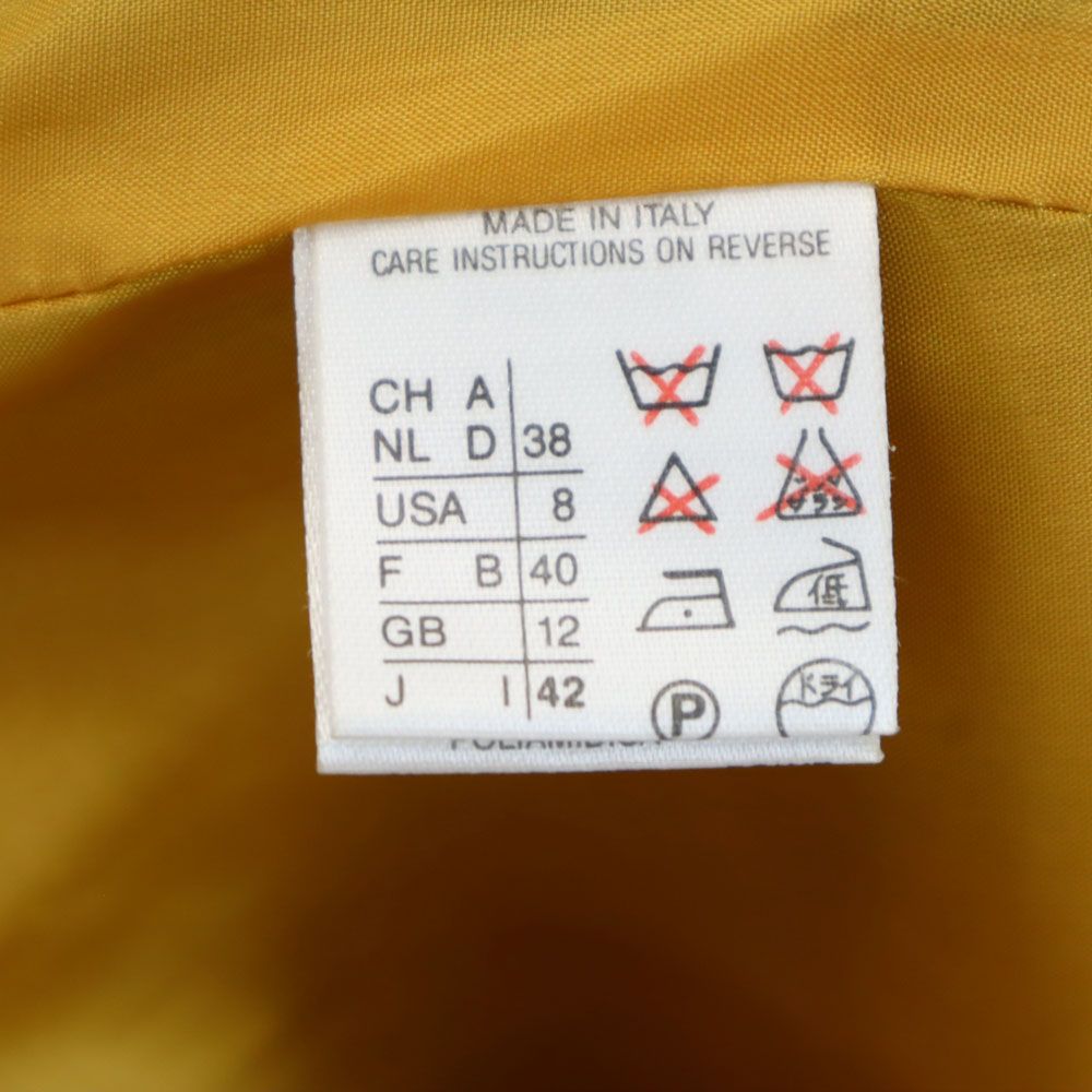 MAX MARA マックスマーラ イタリア製 シルクブレンド 総柄 半袖 オールド ヴィンテージ スカートスーツ 上下 セットアップ 42 ゴールド バックジップ レディース