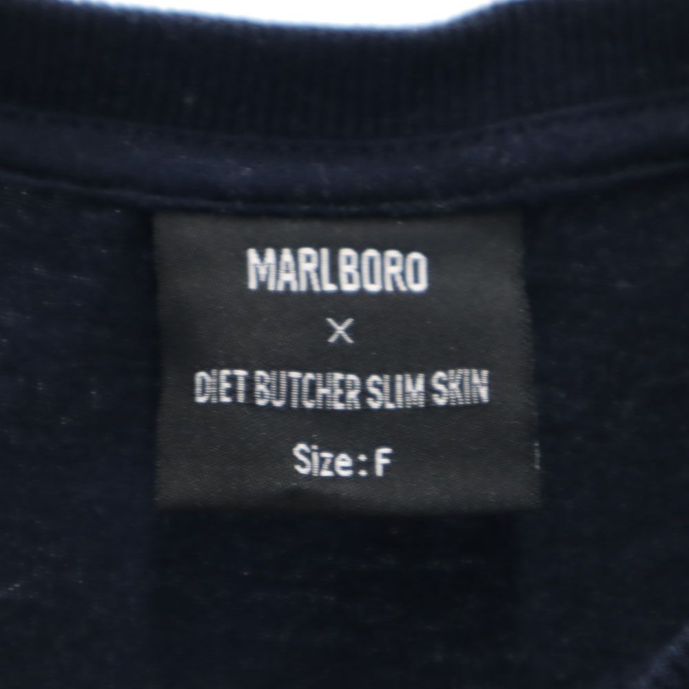DIET BUTCHER SLIM SKIN ダイエットブッチャースリムスキン マルボロ コラボ 半袖 Tシャツ F ネイビー MARLBORO メンズ