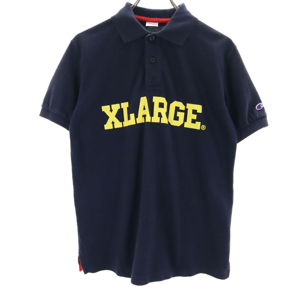 Champion チャンピオン エクストララージ コラボ 半袖 ポロシャツ M ネイビー 鹿の子 メンズ