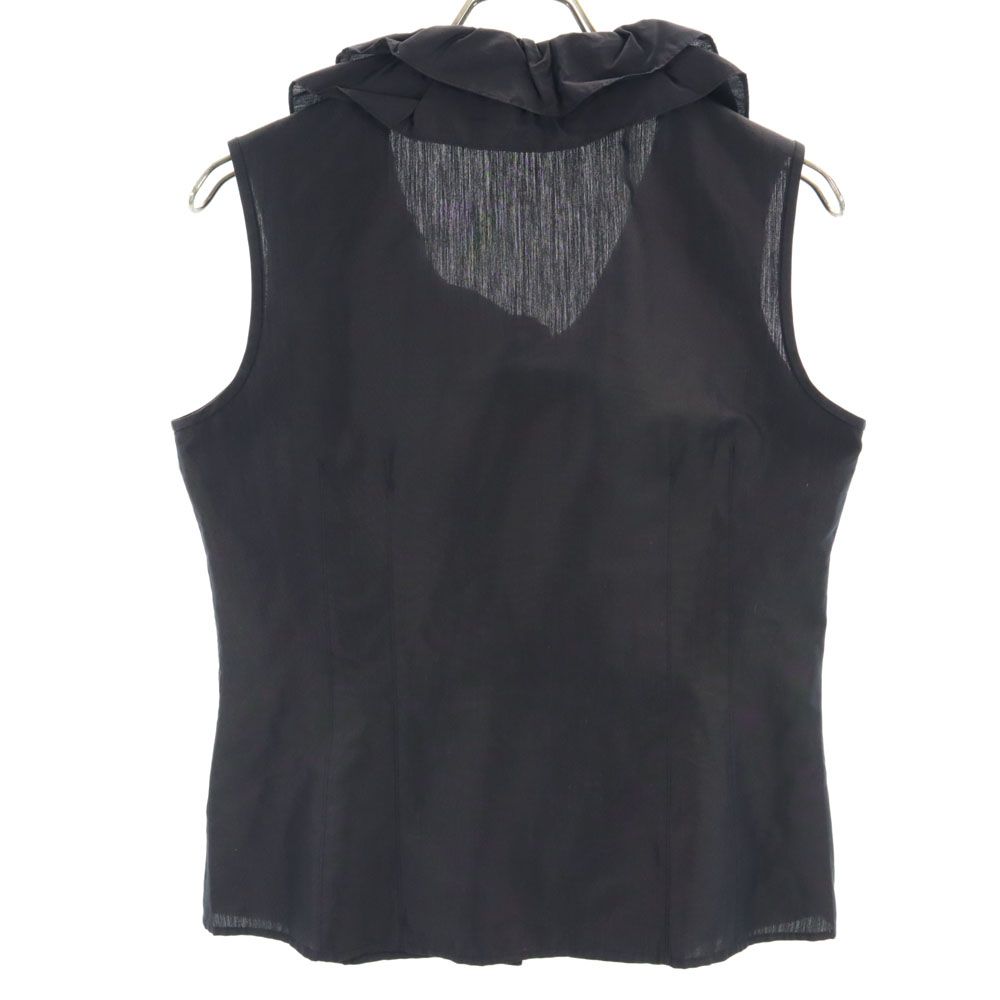 Rene ルネ 日本製 シルクブレンド ノースリーブ ブラウス 36 チャコール系 TISSUE社生地 レディース