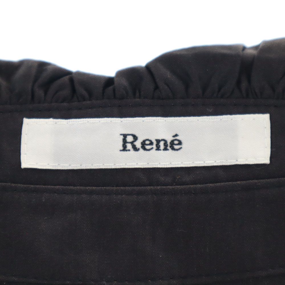 Rene ルネ 日本製 シルクブレンド ノースリーブ ブラウス 36 チャコール系 TISSUE社生地 レディース