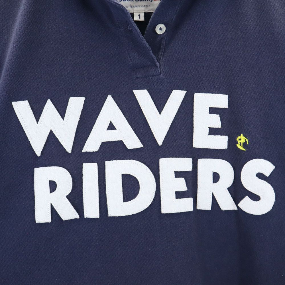 Jack Bunny!! ジャックバニー ゴルフ 半袖 ポロシャツ 1 ネイビー 鹿の子 レディース