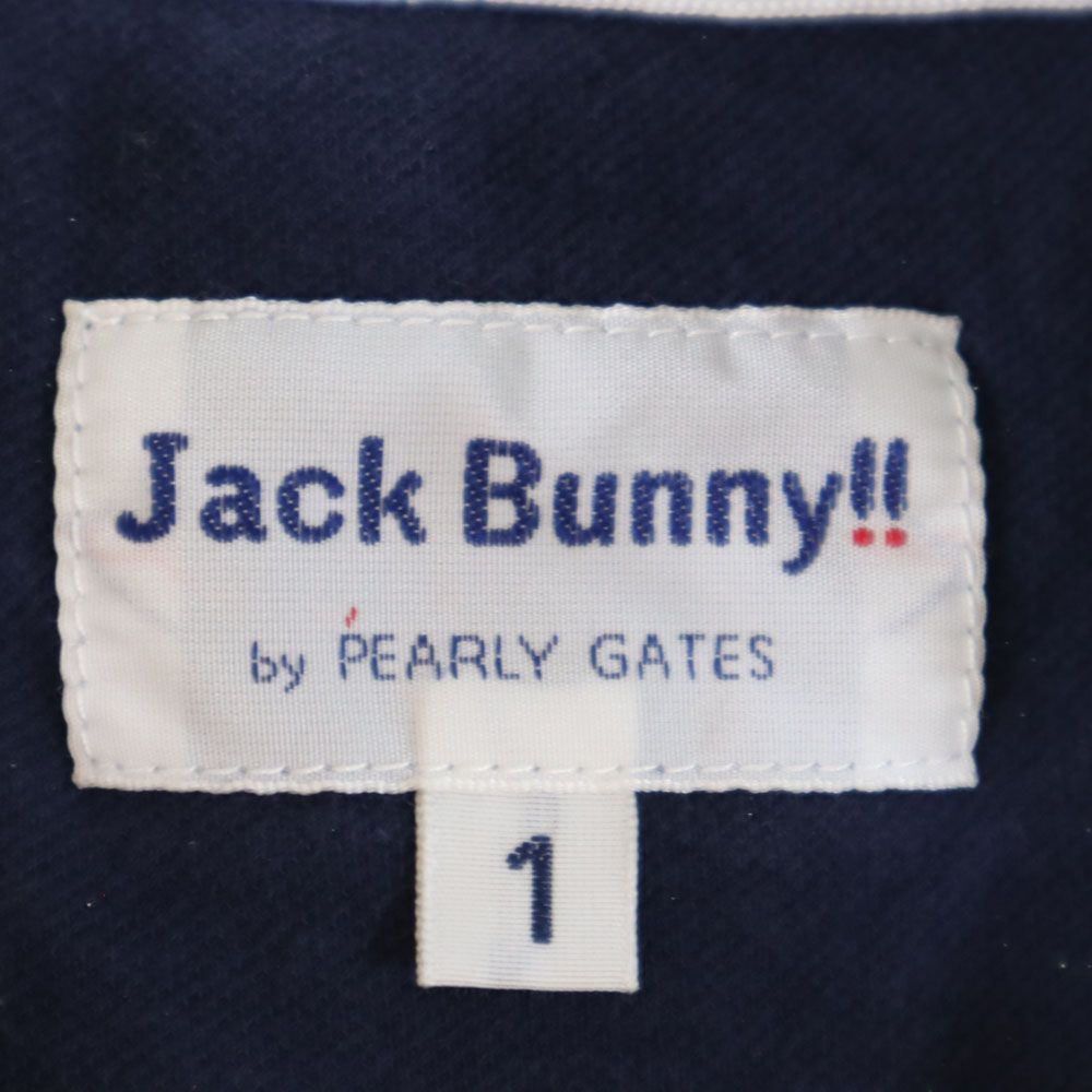 Jack Bunny!! ジャックバニー ゴルフ 半袖 ポロシャツ 1 ネイビー 鹿の子 レディース