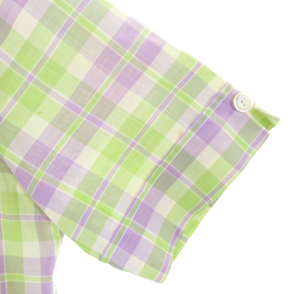 BOUTIQUE ブティック 70s ヴィンテージ 半袖 チェックシャツ 黄緑 他 メンズ