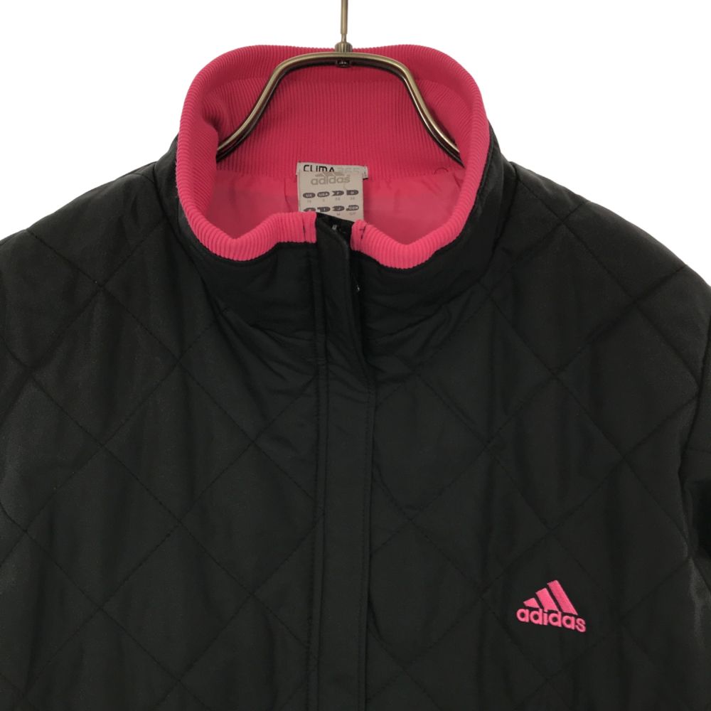 adidas アディダス スポーツジャケット M ブラック×ピンク レディース