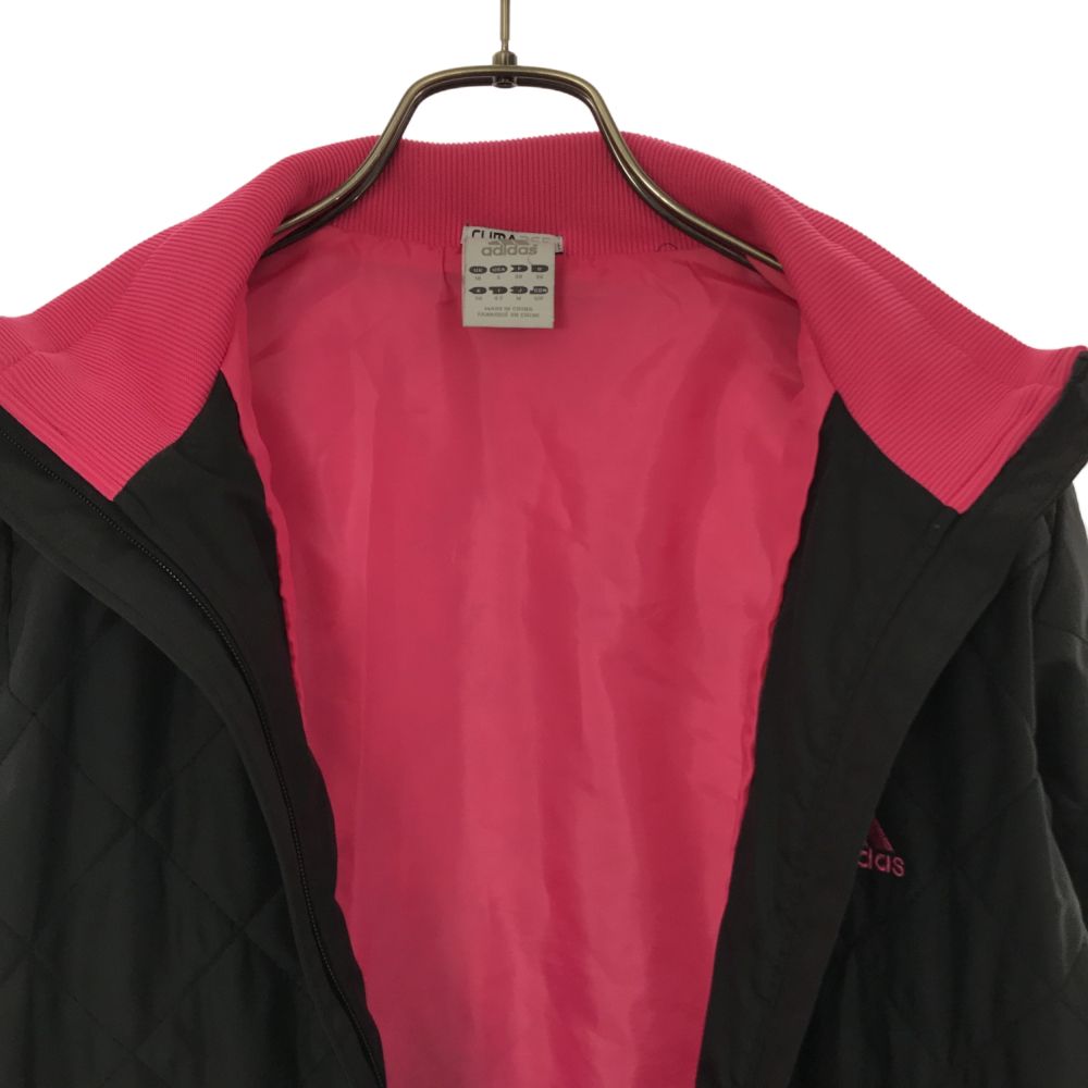 adidas アディダス スポーツジャケット M ブラック×ピンク レディース