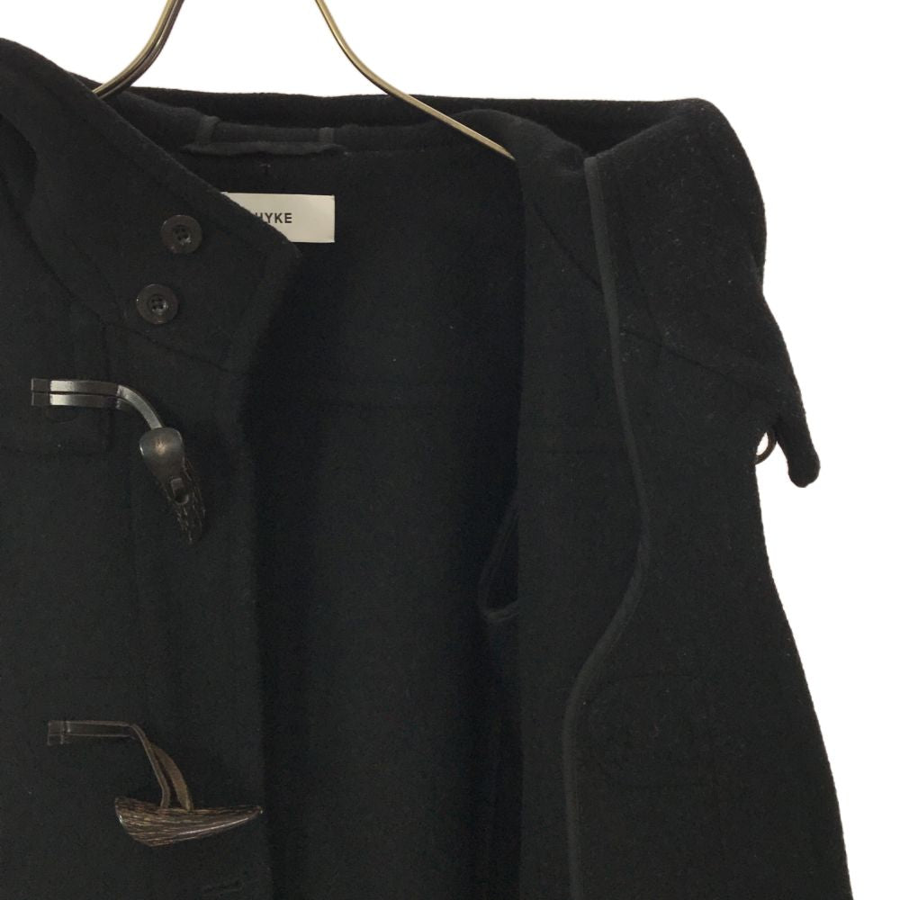 HYKE ハイク 日本製 ウールブレンド ダッフルコート 2 ブラック メンズ