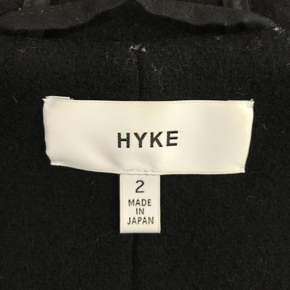 HYKE ハイク 日本製 ウールブレンド ダッフルコート 2 ブラック メンズ