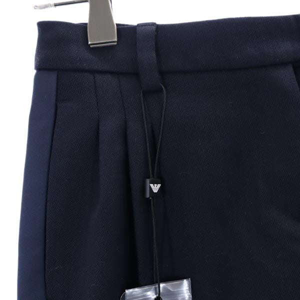 未使用 Emporio Armani エンポリオアルマーニ サイドライン セレモニー パンツ 130cm ネイビー系 テーパード キッズ