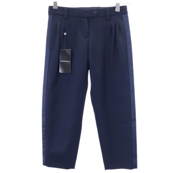 未使用 Emporio Armani エンポリオアルマーニ サイドライン セレモニー パンツ 118cm ネイビー系 テーパード キッズ