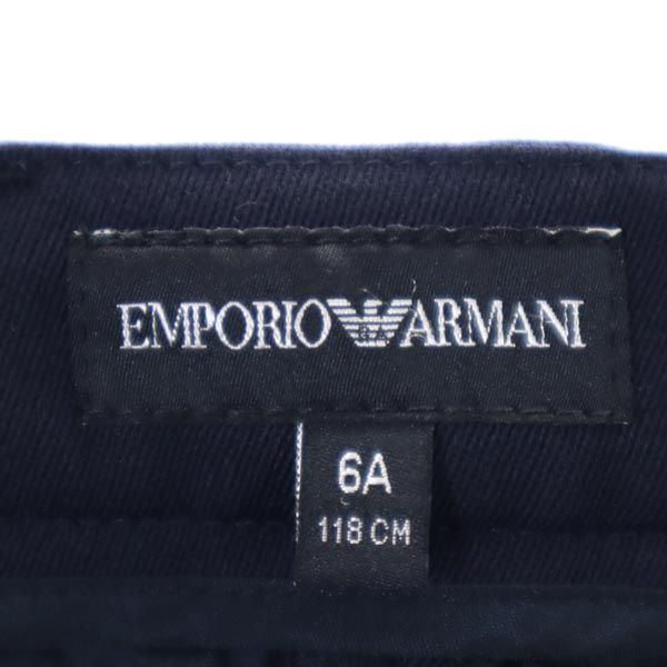 未使用 Emporio Armani エンポリオアルマーニ サイドライン セレモニー パンツ 118cm ネイビー系 テーパード キッズ
