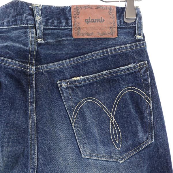 glamb グラム 裏リベット ストレートデニムパンツ 1 ボタンフライ ジーパン メンズ