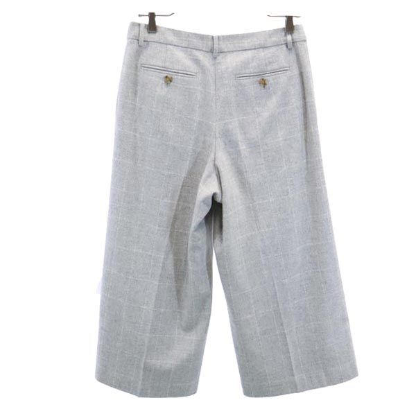 Mackintosh マッキントッシュ ウールブレンド チェック柄 ガウチョパンツ 40 グレー ワイド レディース