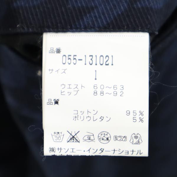 PEARLY GATES パーリーゲイツ 千鳥格子柄 ゴルフ パンツ 1 ネイビー系 レディース