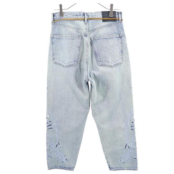 Levi's リーバイス ビッグE BARREL CROP デニムパンツ w26 革紐付き レディース