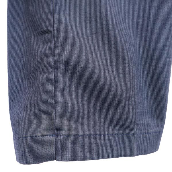 LANVIN ランバン ストライプ柄 ロング テーパードパンツ 44 紺系 イージースラックス メンズ