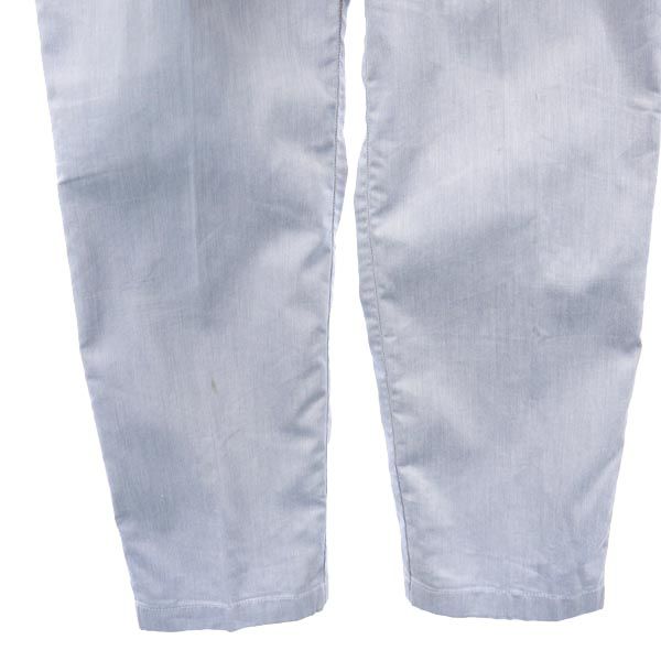 LANVIN ランバン ストライプ柄 ロング テーパードパンツ 44 水色系 イージースラックス メンズ