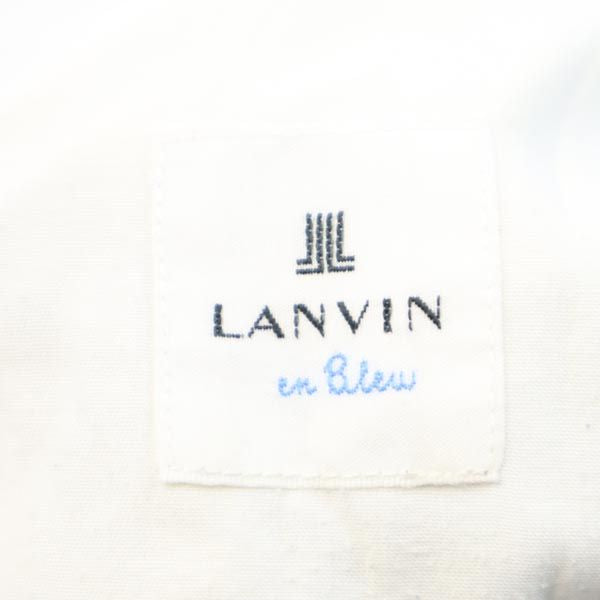 LANVIN ランバン ストライプ柄 ロング テーパードパンツ 44 水色系 イージースラックス メンズ