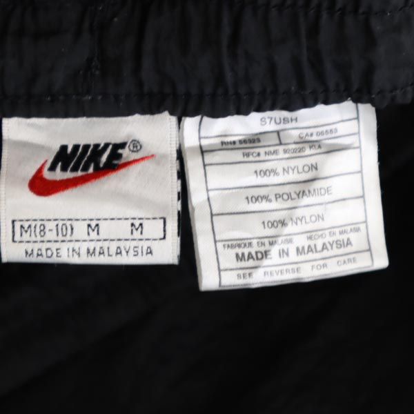 NIKE ナイキ 90s 00s 白タグ ナイロン オールド パンツ M(8-10) 黒 キッズ レディース メンズ