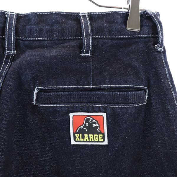 XLARGE エクストララージ ヒッコリー ストレートデニムパンツ W30 ネイビー ジーパン メンズ