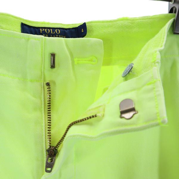 POLO RALPH LAUREN ポロラルフローレン ボーイフレンド チノパンツ 4 蛍光グリーン レディース