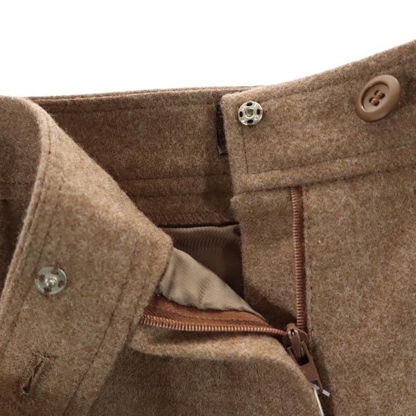 未使用 YVES SAINT LAURENT イヴサンローラン 三陽商会 ウール ロングパンツ T7 ブラウン系 レディース