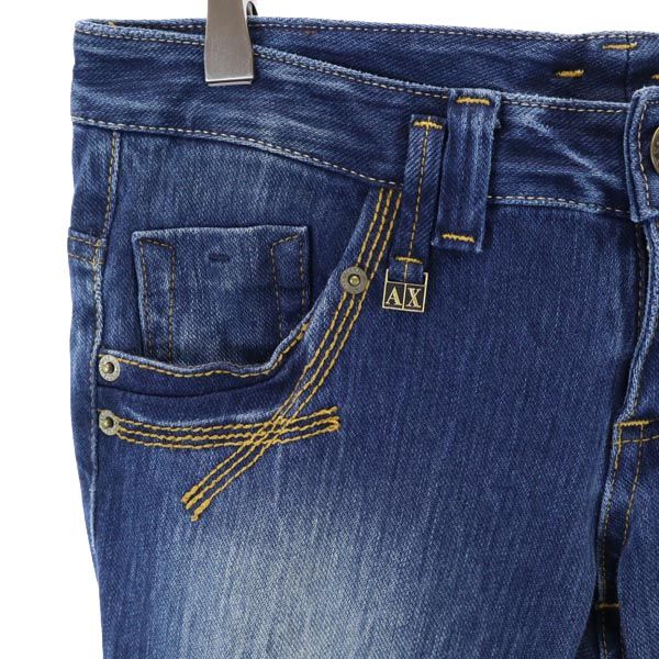 ARMANI EXCHANGE アルマーニエクスチェンジ ストレートデニムパンツ 0 ジーパン ストレッチ レディース