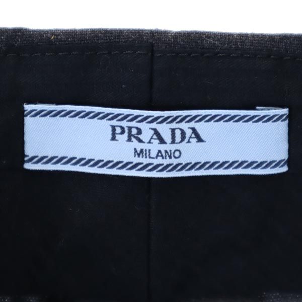 PRADA プラダ クロップドパンツ 40 ダークグレー ボタンフライ レディース
