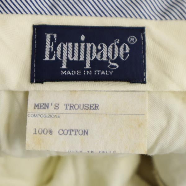 Equipage エキパージュ ストライプ地 コットンパンツ 48 ベージュ メンズ