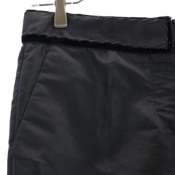 PRADA プラダ イタリア製 シルクブレンド クロップドパンツ 40 黒 サブリナ レディース