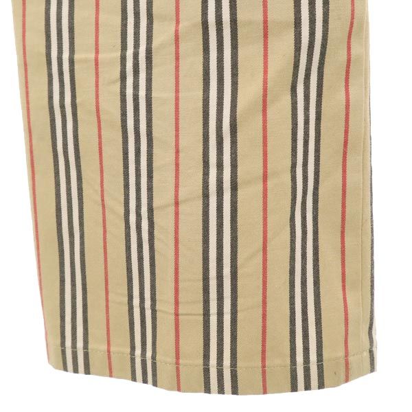 BURBERRY GOLF バーバリーゴルフ 三陽商会 日本製 ストライプ ゴルフ パンツ 7 ベージュ系 レディース