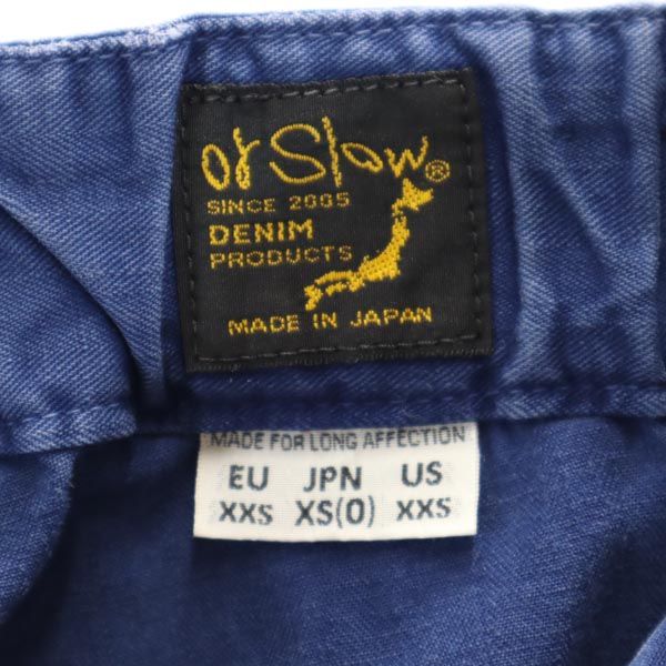 orSlow オアスロウ 日本製 デニムパンツ XS ブルー系 ボタンフライ ジーパン レディース