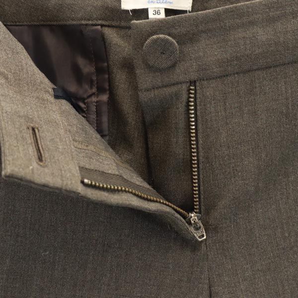 LANVIN ランバン 日本製 クロップド スラックスパンツ 36 ブラウン系 レディース