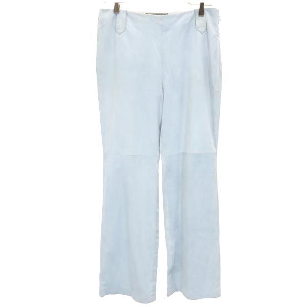 Salvatore Ferragamo サルヴァトーレフェラガモ イタリア製 ロングパンツ US10 ブルー系 サイドジップ レディース