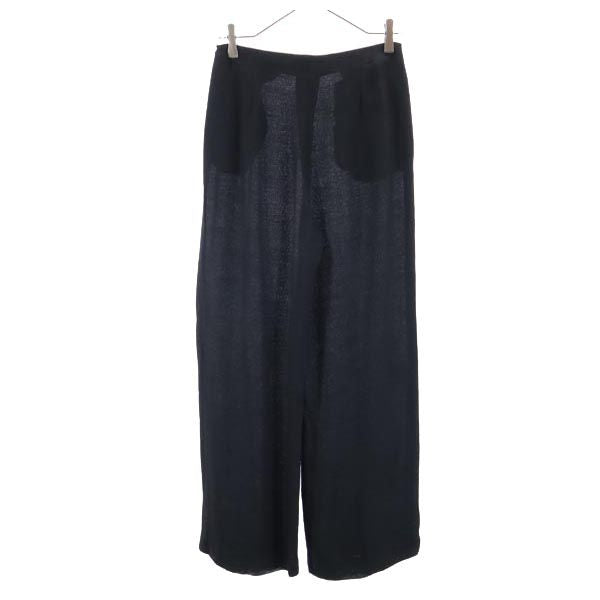 Emporio Armani エンポリオアルマーニ イタリア製 ワイド ストレートパンツ 38 黒 レディース