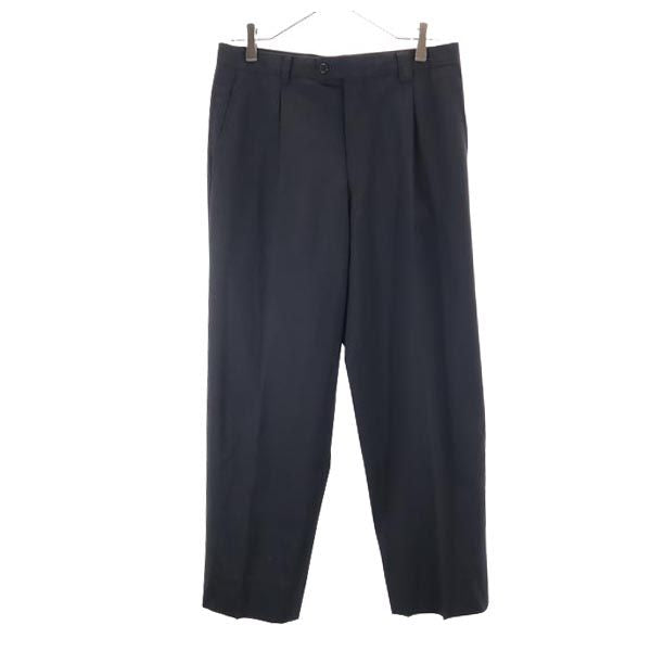 LANVIN ランバン 日本製 センタープレス スラックスパンツ 82 黒 メンズ