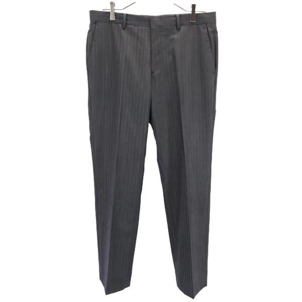 LANVIN en Bleu ランバンオンブルー 日本製 ウールブレンド ストライプ柄 スラックスパンツ 82 グレー メンズ