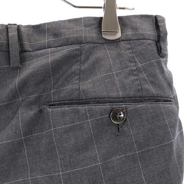 PT01 ピーティーゼロウーノ チェック スラックスパンツ 46 グレー メンズ