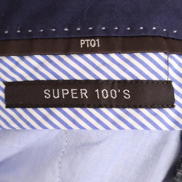 PT01 ピーティーゼロウーノ チェック スラックスパンツ 46 グレー メンズ