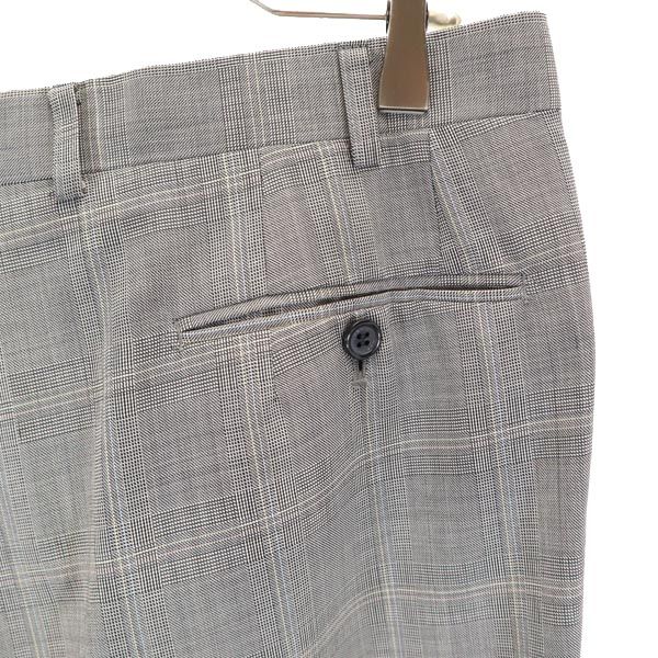 LANVIN ランバン ウールブレンド チェック柄 スラックスパンツ 91 グレー系 メンズ